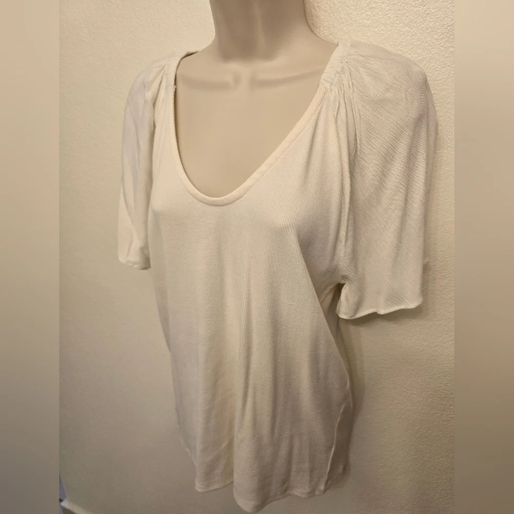 NWT LOFT Women's Short Sleeve Cream Blouse